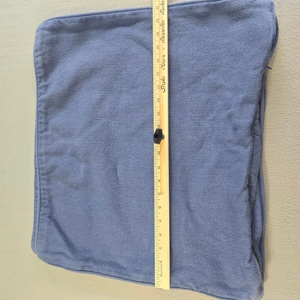 Ralph Lauren Pillow Sham Set Unisex 18x18 Blue Cotton Pique RLL Monogram Square